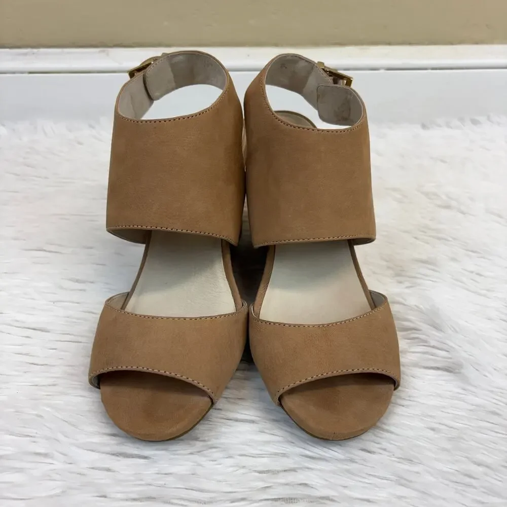 Kenneth Cole Ivan Tan Suede Wedge Pumps Size 8.5
